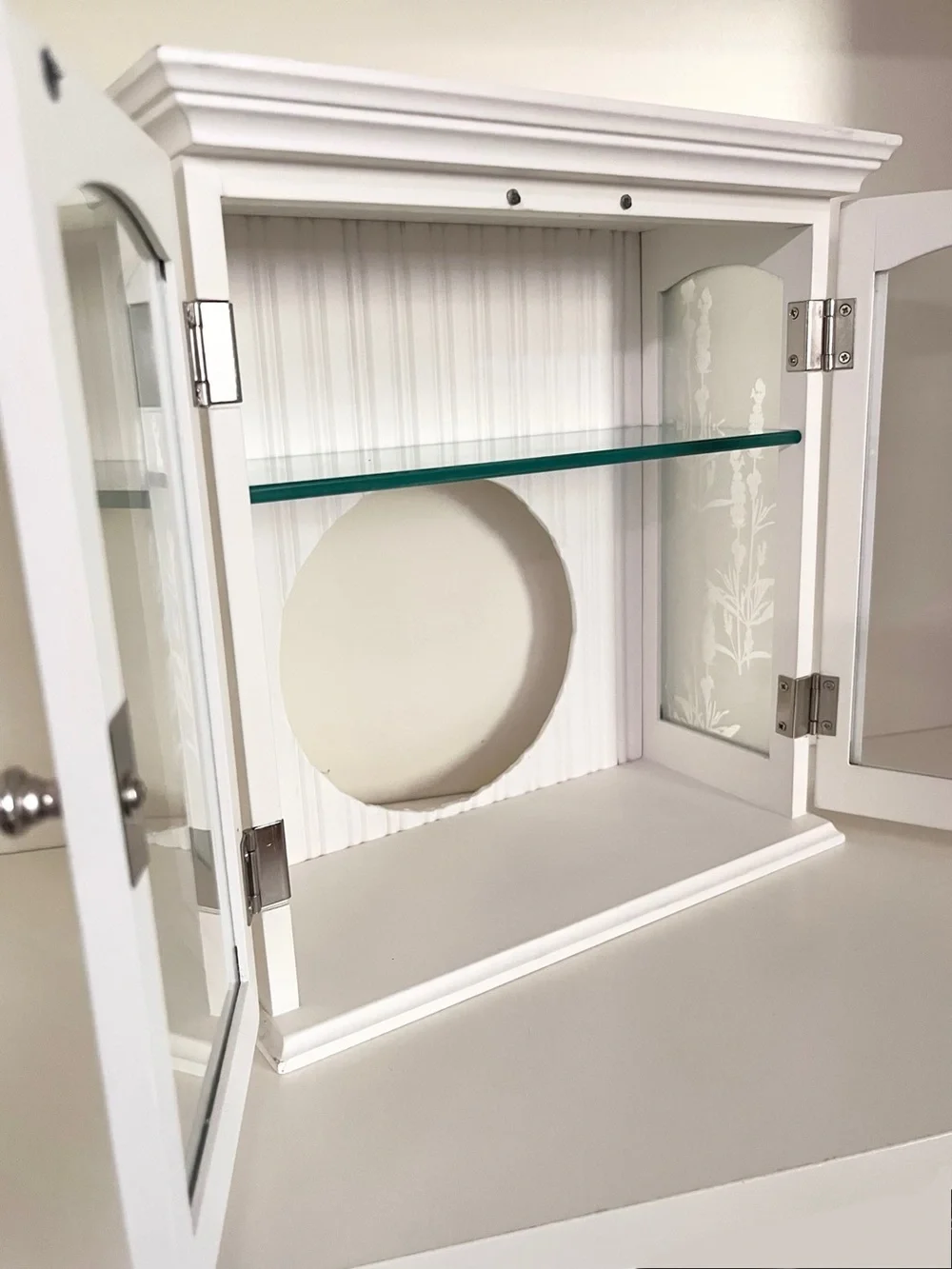 Glass wood cabinet